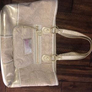 Woven Coach purse